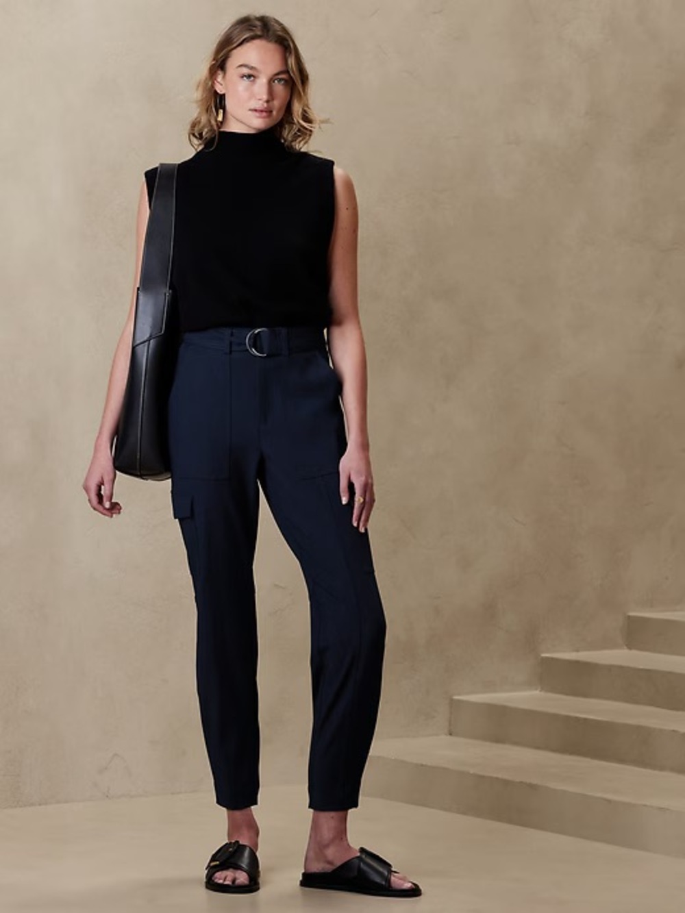 Banana Republic slim refined stretch belted cargo pants